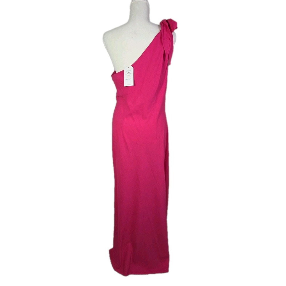 Lucy Paris Sabrina One Shoulder Maxi Dress Fuchsia Pink M NWT $125 - Picture 4 of 13